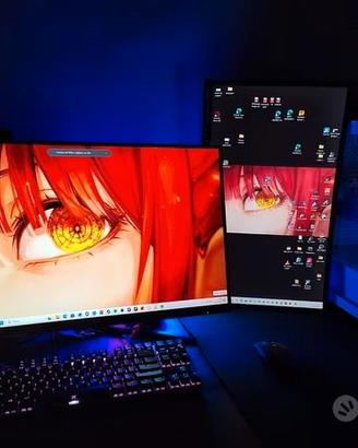 "PC+MONITOR rx6600xt Ryzen 5700 32gbram rgb m2 4.0