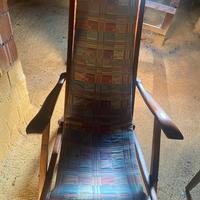 Sdraio pieghevole in legno anni '50-'60.