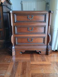 Comodino 3 cassetti in legno