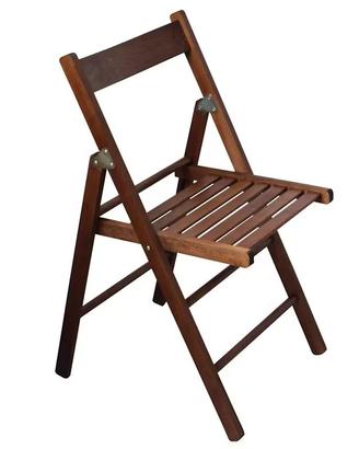 SEDIA PIEGHEVOLE MARRONE LEGNO MASSICCIO
