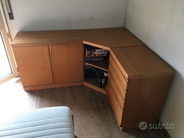 Composizione angolare color frassino