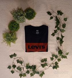 Maglietta Levi's Nera Logo Rosso Taglia XS