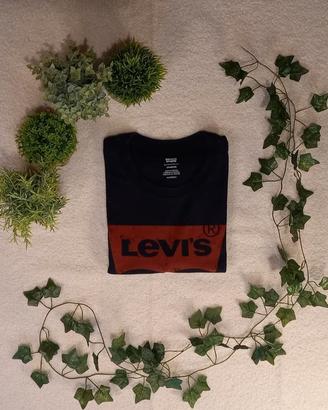 Maglietta Levi's Nera Logo Rosso Taglia XS