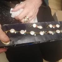 parure bracciale e orecchini perle di fiume 