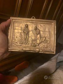 Quadro in bronzo o ottone vintage