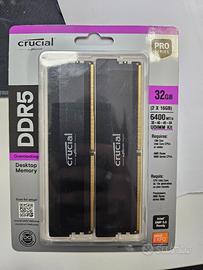 RAM Crucial DDR5 Pro 32GB (2x16GB) 6400MHz – Nuove