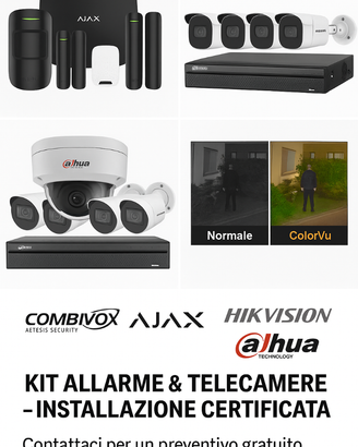 Kit Allarme e Telecamere-Installazione certificata