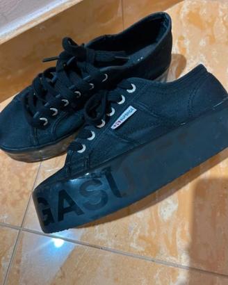 Superga Platform nere taglia 37