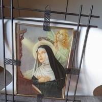 Effige  sacra  s.rita da cascia cornice in  ferro