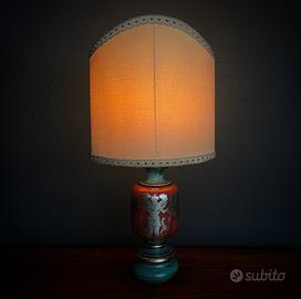 Lampada da tavolo anni 50/60 dipinta a mano
