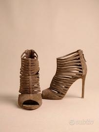 Scarpe con tacco in camoscio Khaki / Strappy suede