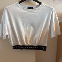 maglietta donna/ragazza S bianca corta