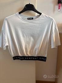 maglietta donna/ragazza S bianca corta