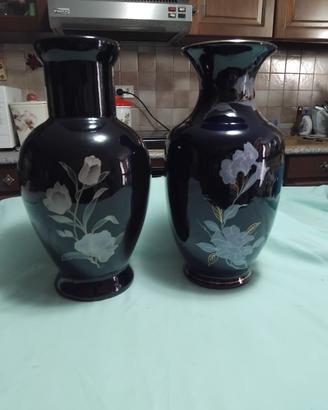 2 vasi decorati a mano cm 37 ceramica 