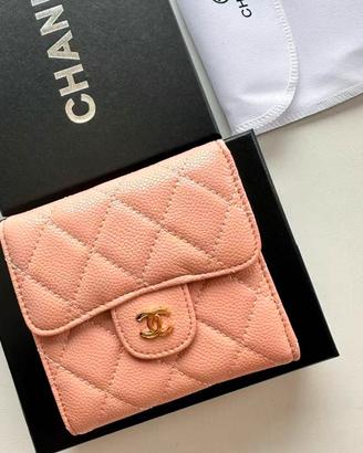 Portafoglio corto Chanel rosa