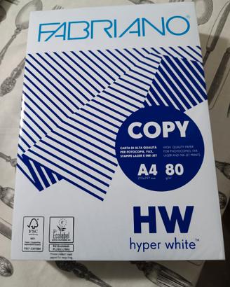 Nuova risma Fabriano A4 500 fogli bianco 80 gr/m2