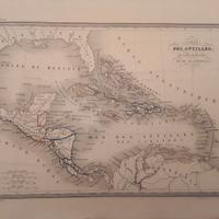 Mappa antica delle Isole Antille