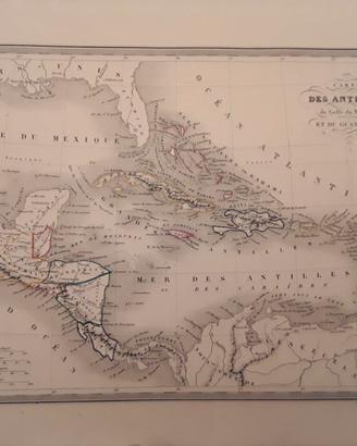Mappa antica delle Isole Antille
