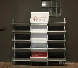 Libreria DePadova, 15 ripiani, finitura silver