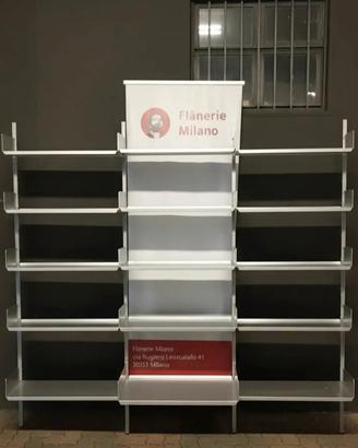 Libreria DePadova, 15 ripiani, finitura silver
