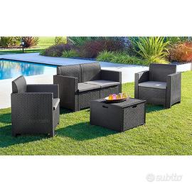 SET GIARDINO/SALOTTO POLTRONE NEBRASKA ANTRACITE
