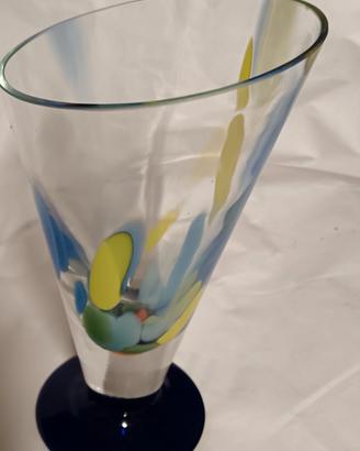 Vaso artistico in vetro di Murano firmato 