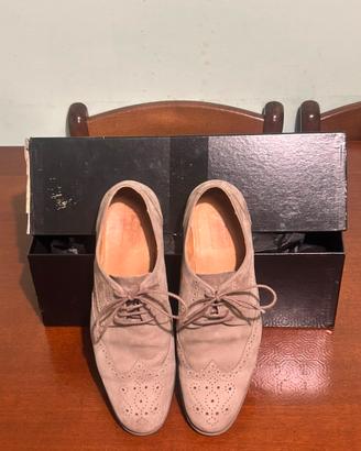 Kenzo Scarpe stringate brogue in suede beige/grigi