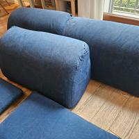 Set 3 Cuscini Blu schienale Divano + 2 piccoli