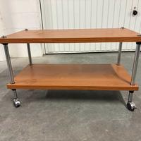 Tavolino/Carrello in legno con ripiano doppio