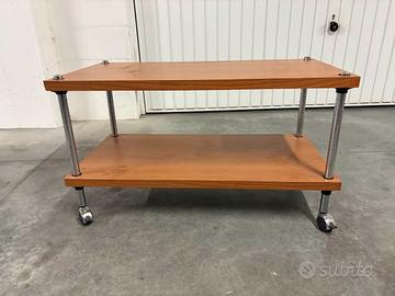 Tavolino/Carrello in legno con ripiano doppio