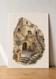 Casa rupestre di Matera – poster A3