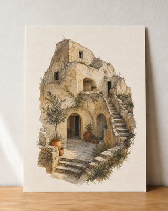 Casa rupestre di Matera – poster A3