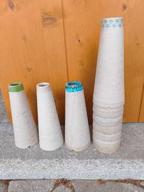 10 coni in cartone per bobinare filati 