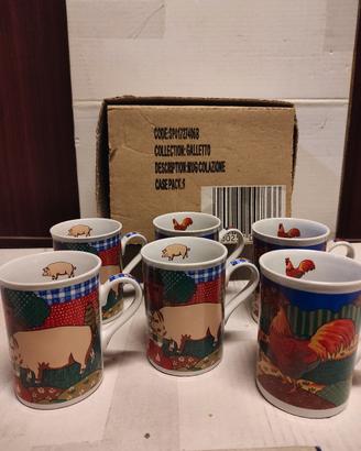 Set 6 tazze Mug Vintage Tognana 