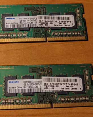 2x Samsung ram 4gb ddr4 1rx16
