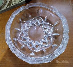 Posacenere In Cristallo Vintage Anni 70 Cm 17
