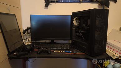 postazione completa monitor  PC scrivania e sedia