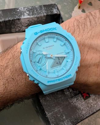 Casio G-SHOCK GA-2100 azzurro full set in garnasia