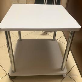 Tavolino da salotto con ruote  41,5x40x40cm bianco