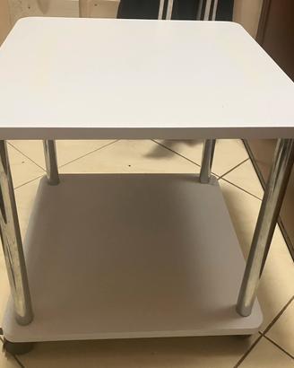 Tavolino da salotto con ruote  41,5x40x40cm bianco