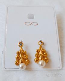 Perle orecchini pendenti alberello natalizio