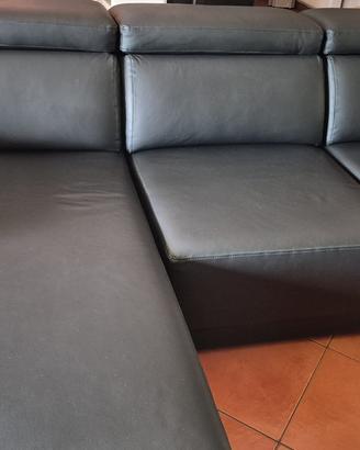Salotto eco pelle nero