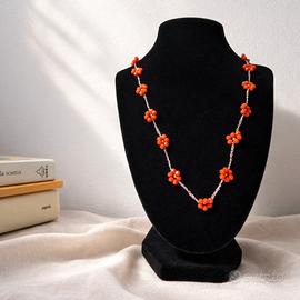 Collana Fiori di Braci Artigianale con Perline 