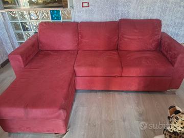 divano letto con penisola e cassonetto