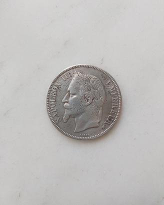 moneta da 5 franchi del 1867