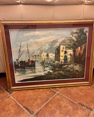 6 quadri vintage con cornici dorate