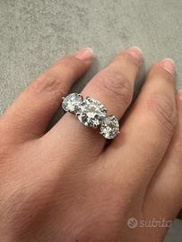 trilogy in argento 925 con pietre in moissanite