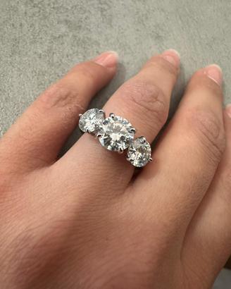 trilogy in argento 925 con pietre in moissanite