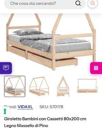 Letto bambini Capanna montessoriano