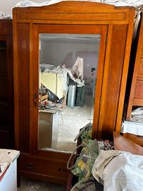 Armadio legno di ciliegio con vetro 1 anta '900